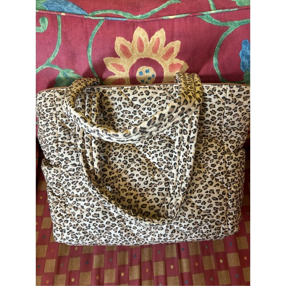 NWT BEIS x Elsa Hosk Quilted Tote Diaper Bag in Wild Child Animal Print
